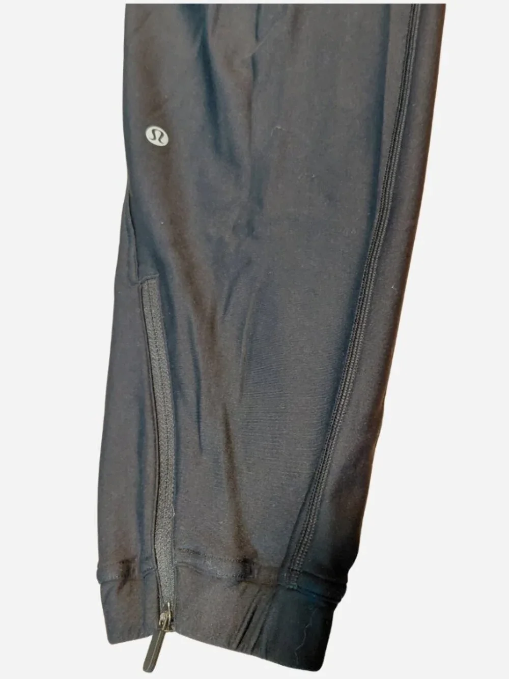 Lululemon Pants Womens 8 Black Jogger Woven Zip Ankle Pockets Athletic Running